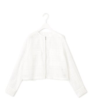 ICB 【洗える】シアードビーチェックブルゾン オフホワイト系チェック