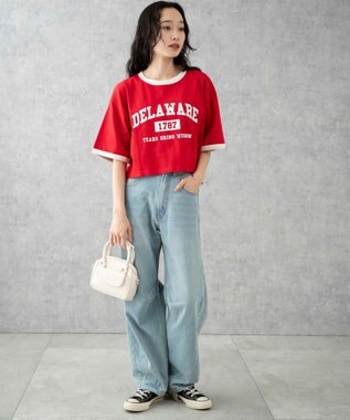 WEGO リンガーグラフィックショートT レッド