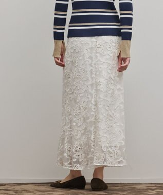GRACE CONTINENTAL チュールレースマーメイドスカート ホワイト