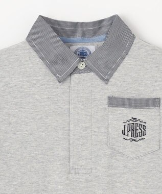 J.PRESS KIDS 【110-130cm】チェックカラー 半袖ポロシャツ グレー系