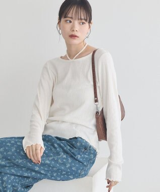 earth music&ecology チェーンリブホルターネックプルオーバー