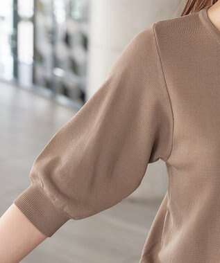 Tiaclasse  【洗える】ハーフスリーブサマーニットカーディガン モカ