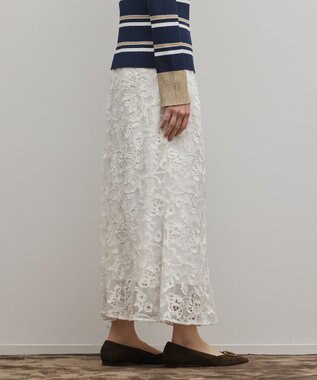 GRACE CONTINENTAL チュールレースマーメイドスカート ホワイト