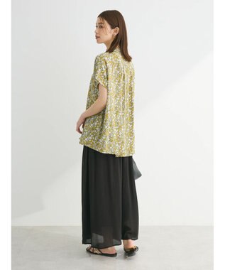 Green Parks アソート柄さらっとレーヨンブラウス Flower yellow