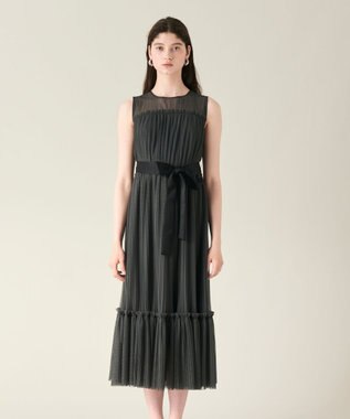 GRACE CONTINENTAL プリーツロングドレス グレー