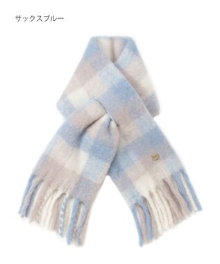 MOONBAT PAUL&JOE ACCESSOIRES(ポール&ジョー) ボリュームマフラー ブロックチェック サックスブルー