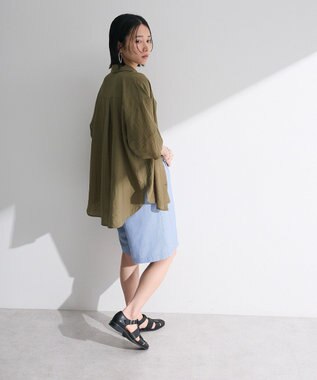 Green Parks ・ELENCARE DUE ストライプショートパンツ Sax Blue