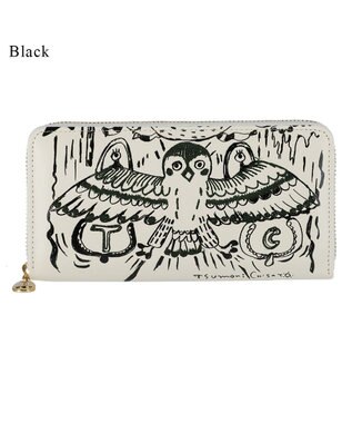 tsumori chisato CARRY ムーンライトアニマル ラウンドファスナー長財布 ブラック
