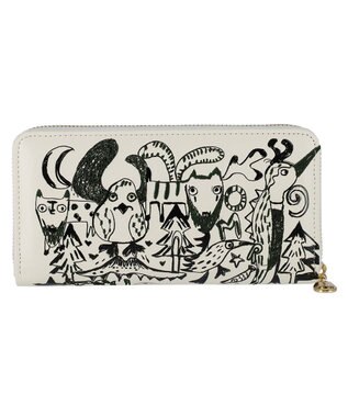 tsumori chisato CARRY ムーンライトアニマル ラウンドファスナー長財布 ブラック