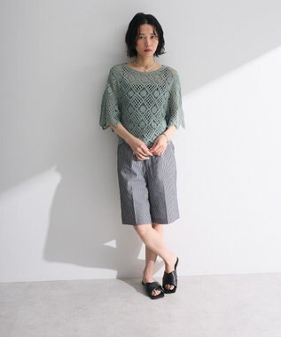 Green Parks ・ELENCARE DUE ストライプショートパンツ Black