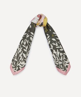 LIBERTY. ソープネス メドゥ 45x45 シルク スカーフ カーキ