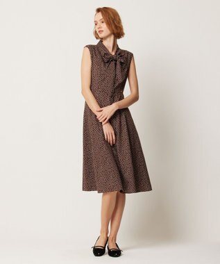TOCCA 【洗える】RAINY SEASON ドレス ブラウン×ドット系