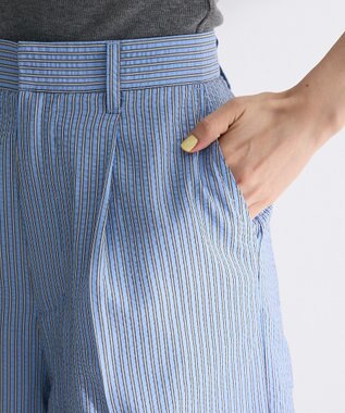 Green Parks ・ELENCARE DUE ストライプショートパンツ Sax Blue