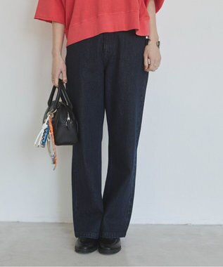 WEGO 【ANGIE VINTAGE/SMLサイズ展開】ワイドストレートデニムパンツ ネイビー