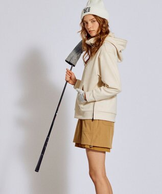 PW CIRCULUS 2025 NEW！【手洗い洗濯可】【WOMEN】スエードライク デタッチャブルフーディ ゴルフウェア レディース ホワイト系