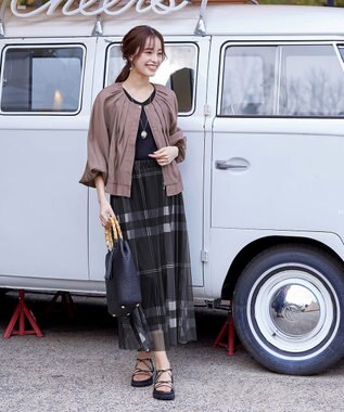 Tiaclasse 【新色追加・洗える】シアーブルゾン ピンクモカ