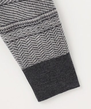 JOSEPH ABBOUD 【キングサイズ・ストレッチ/スウェードタッチ/JAPANファブリック】ジャガード柄 プルオーバー ニット ライトグレー系3