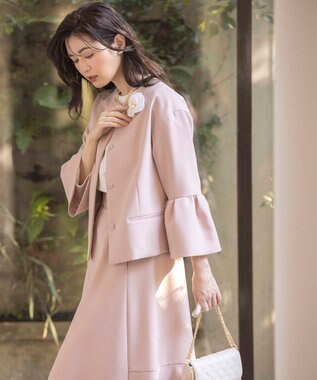 組曲 S 【KUMIKYOKU NAVY】コンフォータブルドレープ ジャケット シャンパンピンク系