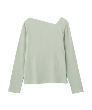 earth music&ecology アシメネックリブプルオーバー Light Green