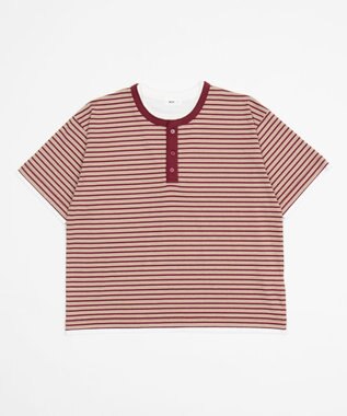 WEGO 【ユニセックス着用ITEM】ボーダーヘンリーネックT（SS） レッドボーダー