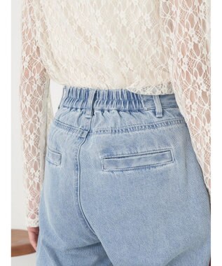 earth music&ecology フロントポケットフレアデニム Light Indigo