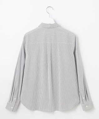 J.PRESS LADIES L 【洗える】BEZ ドビーストライプ シャツカラー ブラウス ネイビー×ピンクストライプ系