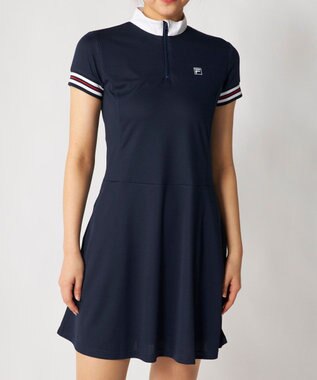 FILA GOLF／marie claire 【FILA GOLF】ハーフジッププリーツワンピース ネイビー