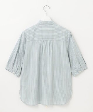 J.PRESS LADIES 【洗える】BEZ空羽ストライプ シャツカラー ブラウス ライトグリーン系1