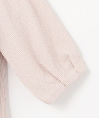 J.PRESS LADIES S 【洗える】アセテートレーヨンコットンチェック シャツカラー ブラウス ピンク×シルバー