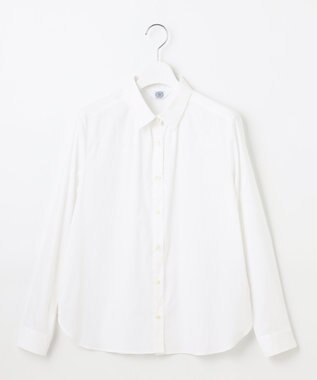 J.PRESS LADIES L 【洗える】BEZ ドビーストライプ シャツカラー ブラウス ホワイトストライプ系