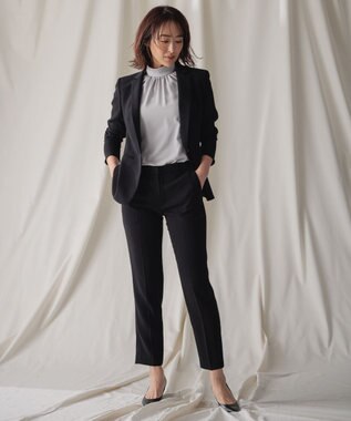 BEIGE， EVA / ハイネックハーフスリーブブラウス Ice Blue