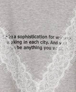 ICB L レースコンビ ロゴTシャツ ライトグレー