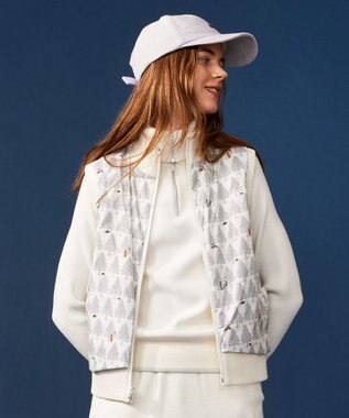 23区GOLF 【WOMEN】ストレッチモール リバーシブル ベスト 1着で2着分のお得感 温度調節に◎ ホワイト系