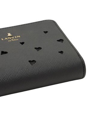 LANVIN en Bleu リュクサンブールハート 二つ折りLファスナー財布 ネイビー
