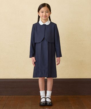 MIKI HOUSE HOT BISCUITS 【95-140cm】ウール素材のジャンパースカート 紺