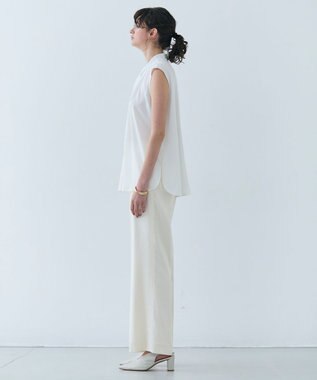 BEIGE， 【洗える】CAROLE / リネンライクフルレングスワイドパンツ Ecru
