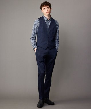 JOSEPH ABBOUD 【オーガニックコットン・柔らかな肌触り】カラーストライプ シャツ サックスブルー系1