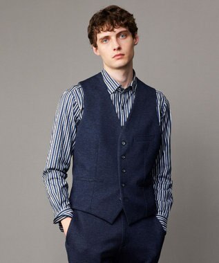 JOSEPH ABBOUD 【オーガニックコットン・柔らかな肌触り】カラーストライプ シャツ サックスブルー系1