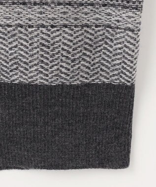 JOSEPH ABBOUD 【キングサイズ・ストレッチ/スウェードタッチ/JAPANファブリック】ジャガード柄 プルオーバー ニット ライトグレー系3