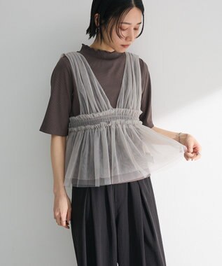 Green Parks ・ＥＬＥＮＣＡＲＥ　ＤＵＥ　チュールシャーリングビスチ Gray