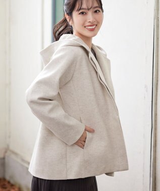 Tiaclasse フーデットショートコート アイボリー