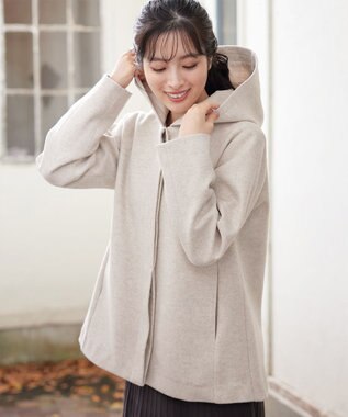 Tiaclasse フーデットショートコート アイボリー