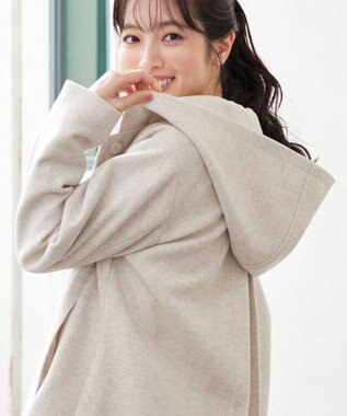 Tiaclasse フーデットショートコート アイボリー