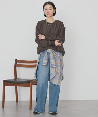 AMERICAN HOLIC オーガンジーレイヤードスウェットプルオーバー Brown