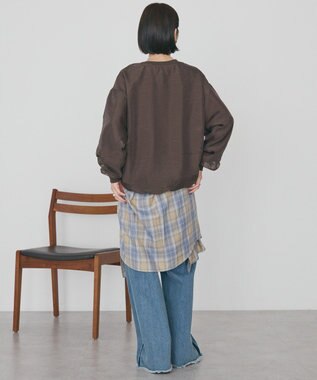AMERICAN HOLIC オーガンジーレイヤードスウェットプルオーバー Brown