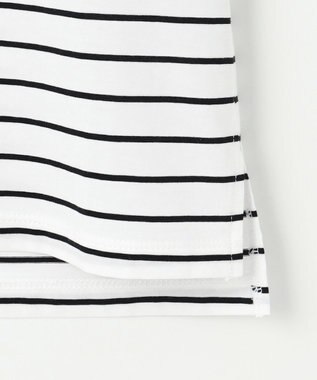 J.PRESS LADIES 【洗える】スムースジャージー ボーダー カットソー オフ×ブラック系