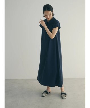Green Parks armonia.襟付きフレアワンピース Navy