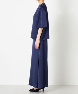 NAVE 【ReNAVE】タンブラーサテン ブラウス ネイビー系