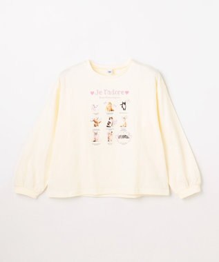 ANY KIDS 【綿100%】ネコアソート 長袖Tシャツ エクリュ