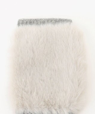 ICB ファー手袋 ライトグレー系